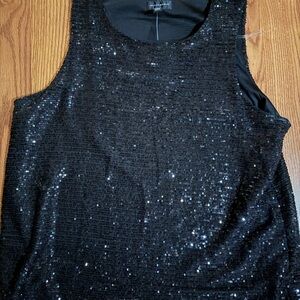 Investments Black Sequin Top